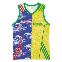 Custom Brazil and Japan Football 2026 Basketball Jersey Selecao Samurai Blue Together