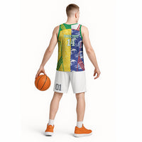 Custom Brazil and Japan Football 2026 Basketball Jersey Selecao Samurai Blue Together