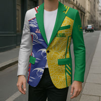 Custom Brazil and Japan Football 2026 Blazer Selecao Samurai Blue Together