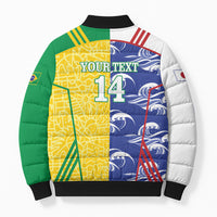Custom Brazil and Japan Football 2026 Bomber Puffer Jacket Selecao Samurai Blue Together