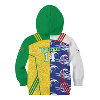 Custom Brazil and Japan Football 2026 Kid Hoodie Selecao Samurai Blue Together