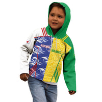 Custom Brazil and Japan Football 2026 Kid Hoodie Selecao Samurai Blue Together