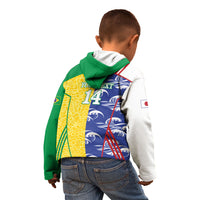 Custom Brazil and Japan Football 2026 Kid Hoodie Selecao Samurai Blue Together