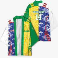 Custom Brazil and Japan Football 2026 Kimono Selecao Samurai Blue Together
