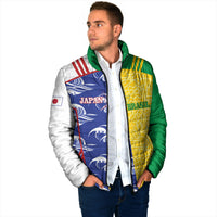 Custom Brazil and Japan Football 2026 Padded Jacket Selecao Samurai Blue Together