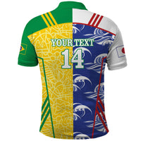 Custom Brazil and Japan Football 2026 Polo Shirt Selecao Samurai Blue Together