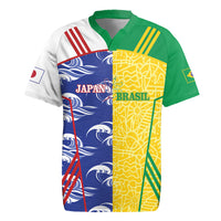 Custom Brazil and Japan Football 2026 Rugby Jersey Selecao Samurai Blue Together