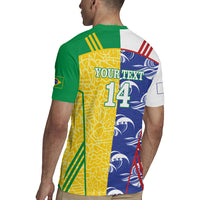 Custom Brazil and Japan Football 2026 Rugby Jersey Selecao Samurai Blue Together