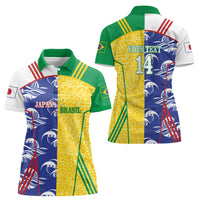 Custom Brazil and Japan Football 2026 Women Polo Shirt Selecao Samurai Blue Together