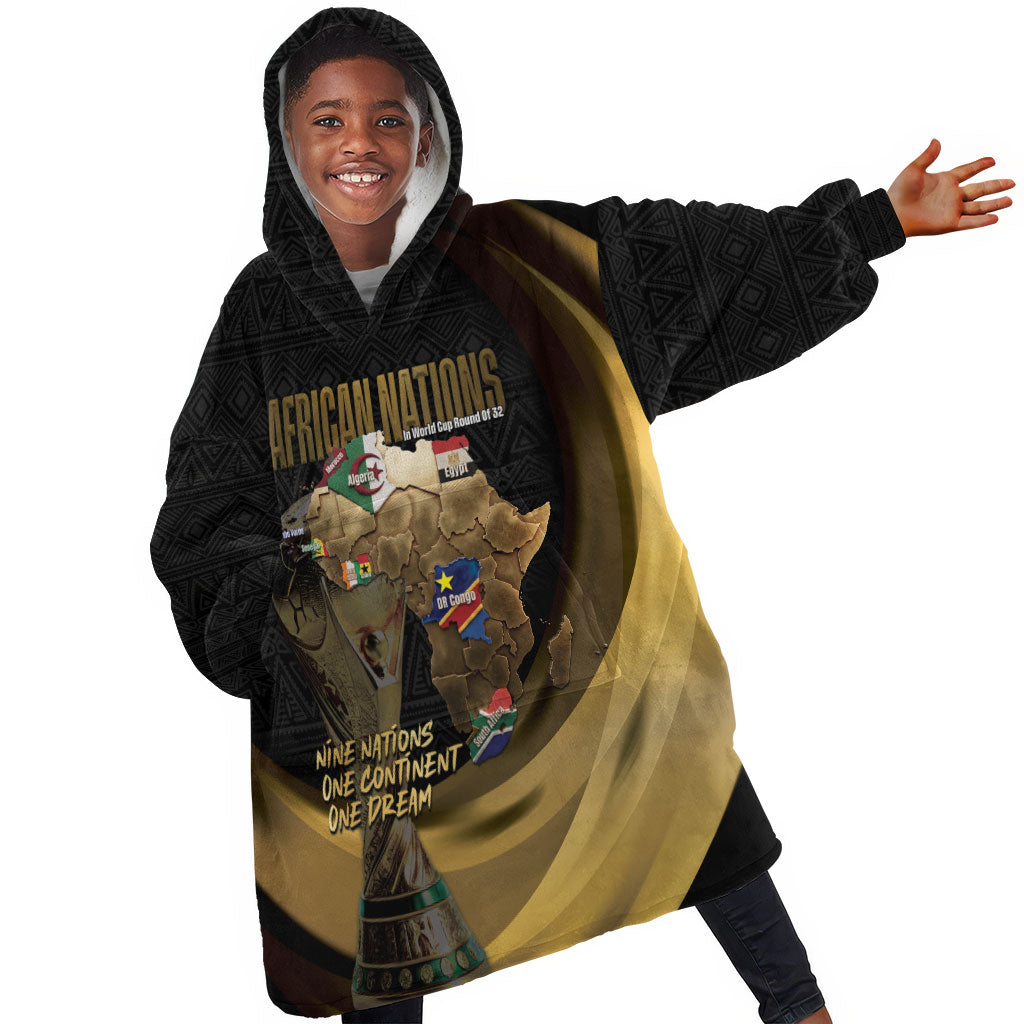 African Nations 2026 World Football Custom Kid Wearable Blanket Hoodie We All Make History