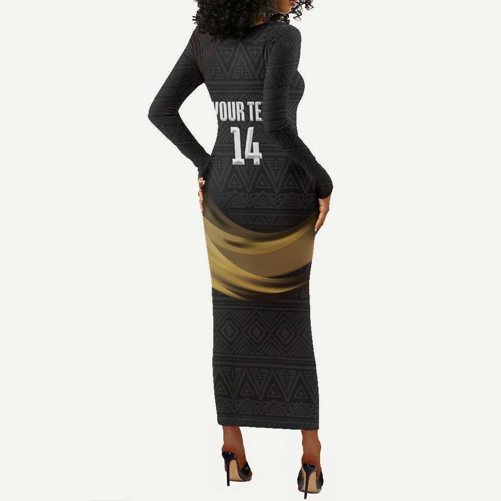 African Nations 2026 World Football Custom Long Sleeve Bodycon Dress We All Make History