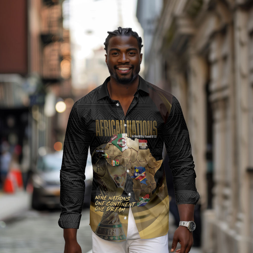African Nations 2026 World Football Custom Long Sleeve Button Shirt We All Make History