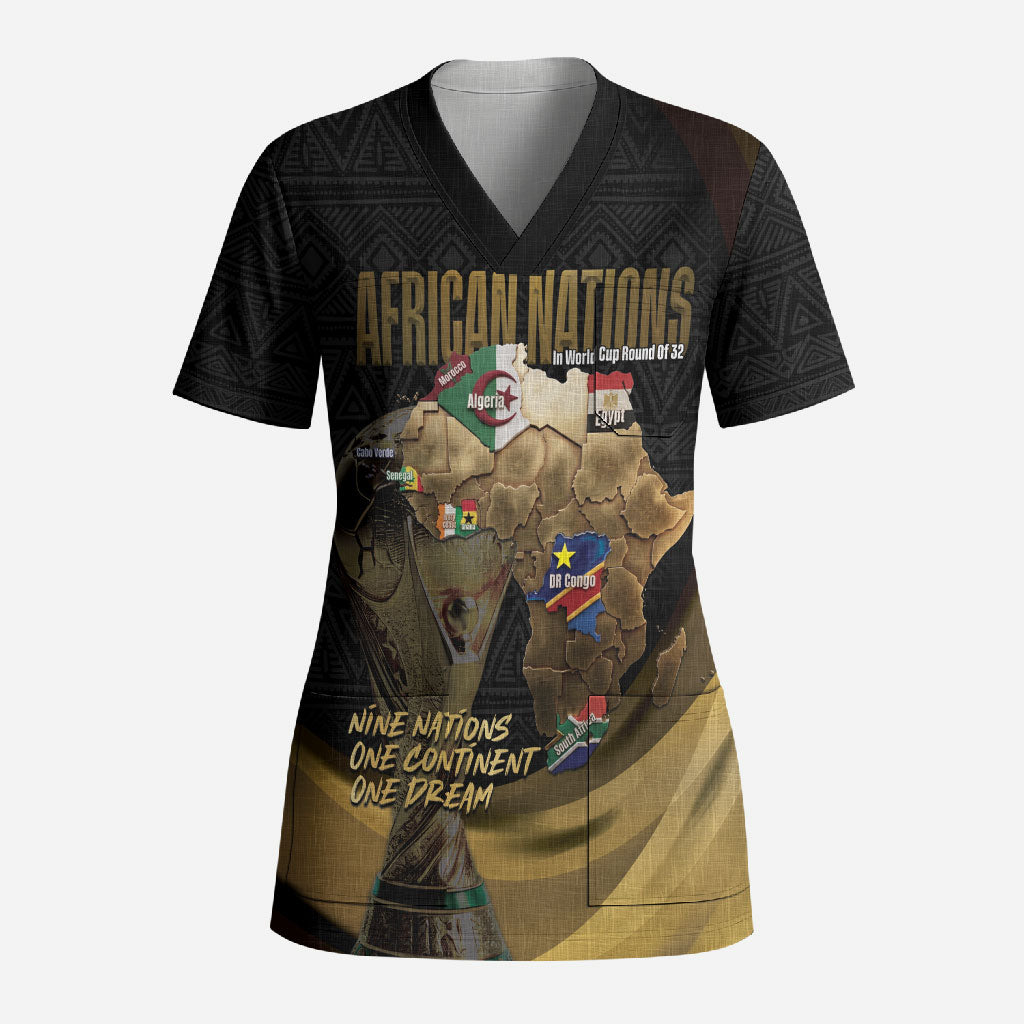 African Nations 2026 World Football Custom Scrub Top We All Make History