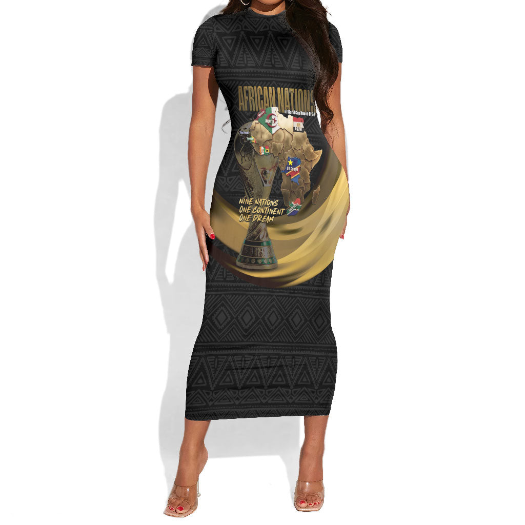 African Nations 2026 World Football Custom Short Sleeve Bodycon Dress We All Make History