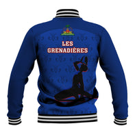Haiti Football Baseball Jacket Les Grenadieres 2023 World Cup Blue Version - Wonder Print Shop