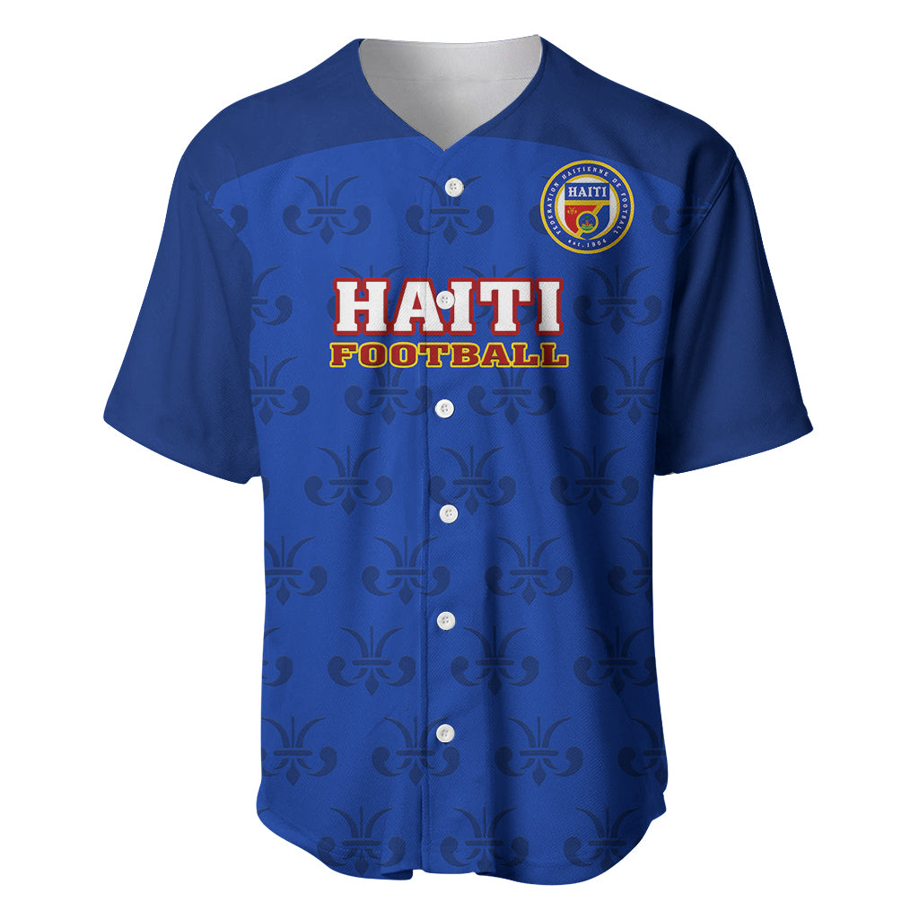 Haiti Football Baseball Jersey Les Grenadieres 2023 World Cup Blue Version - Wonder Print Shop