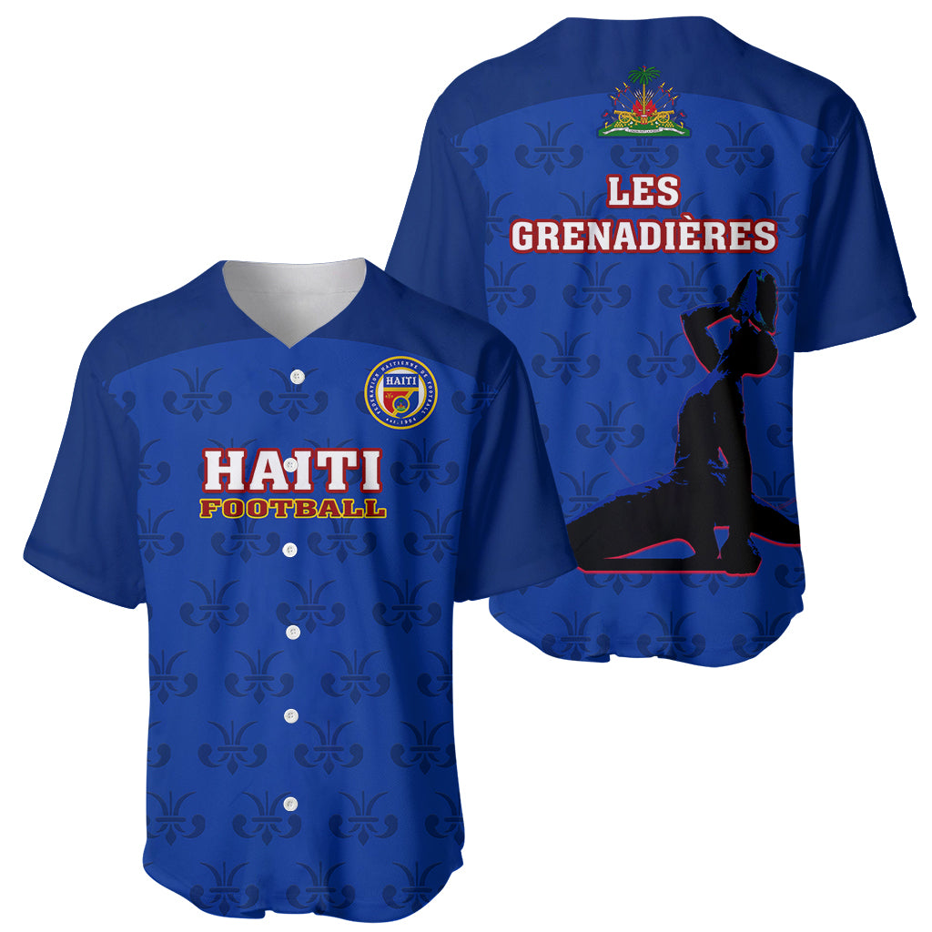Haiti Football Baseball Jersey Les Grenadieres 2023 World Cup Blue Version - Wonder Print Shop
