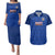 Haiti Football Couples Matching Puletasi Dress and Hawaiian Shirt Les Grenadieres 2023 World Cup Blue Version - Wonder Print Shop