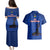 Haiti Football Couples Matching Puletasi Dress and Hawaiian Shirt Les Grenadieres 2023 World Cup Blue Version - Wonder Print Shop