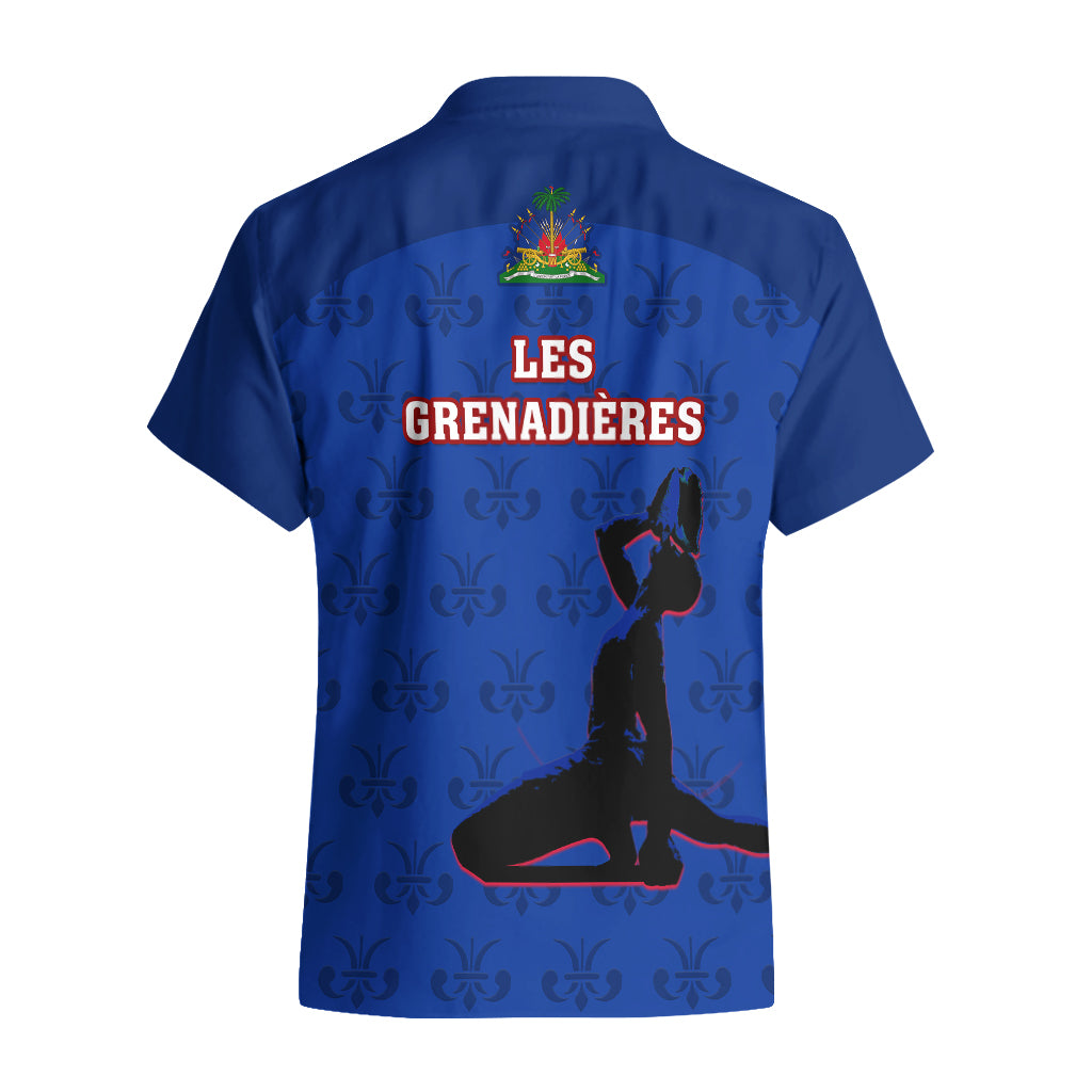 Haiti Football Hawaiian Shirt Les Grenadieres 2023 World Cup Blue Version - Wonder Print Shop