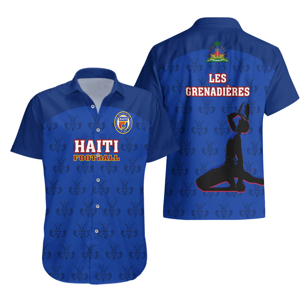 Haiti Football Hawaiian Shirt Les Grenadieres 2023 World Cup Blue Version - Wonder Print Shop