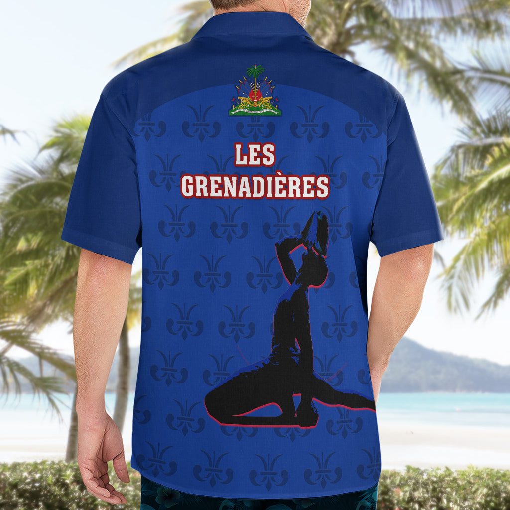 Haiti Football Hawaiian Shirt Les Grenadieres 2023 World Cup Blue Version - Wonder Print Shop