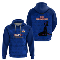 Haiti Football Hoodie Les Grenadieres 2023 World Cup Blue Version - Wonder Print Shop