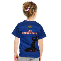 Haiti Football Kid T Shirt Les Grenadieres 2023 World Cup Blue Version - Wonder Print Shop