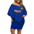 Haiti Football Off Shoulder Short Dress Les Grenadieres 2023 World Cup Blue Version - Wonder Print Shop