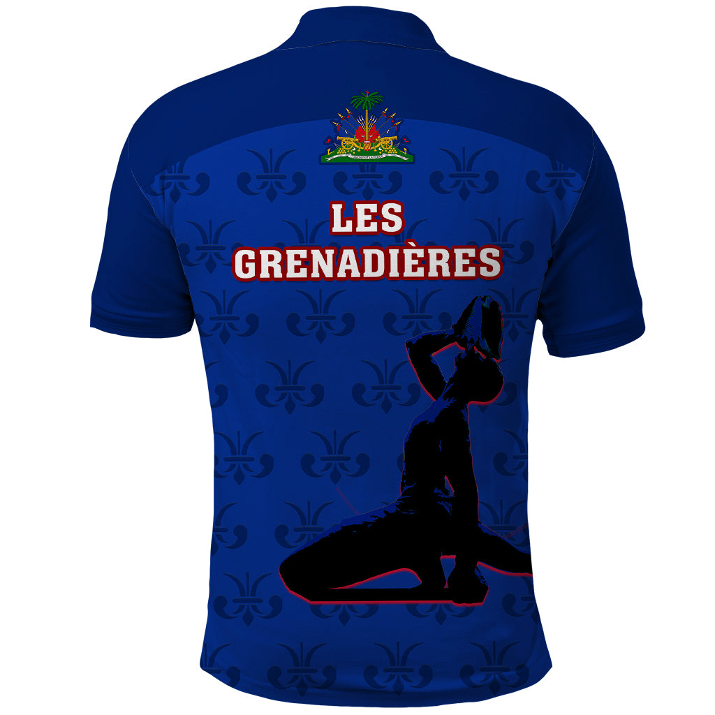 Haiti Football Polo Shirt Les Grenadieres 2023 World Cup Blue Version - Wonder Print Shop