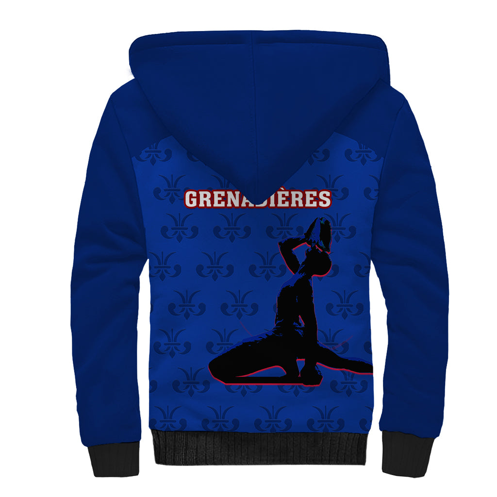 Haiti Football Sherpa Hoodie Les Grenadieres 2023 World Cup Blue Version - Wonder Print Shop