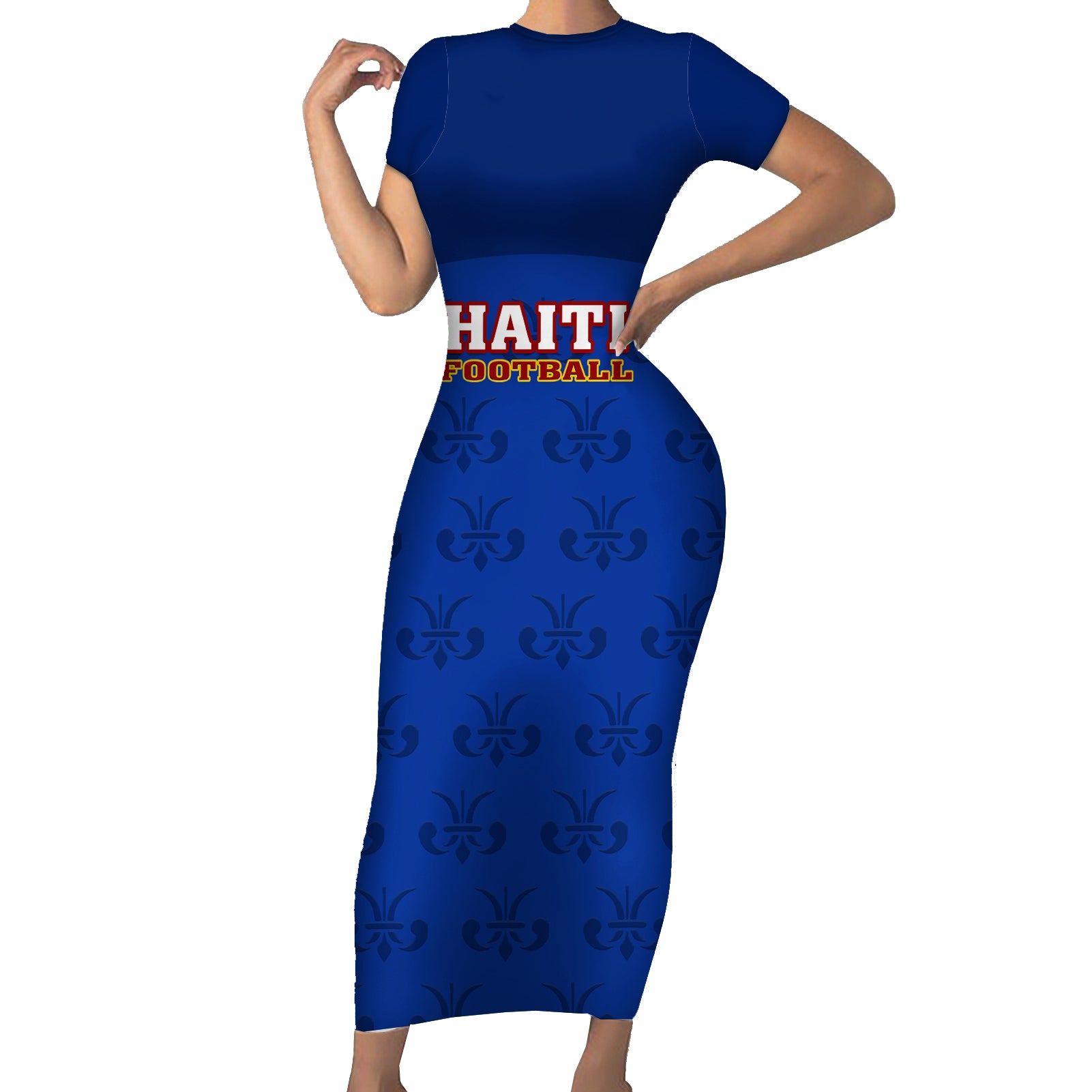 haiti-football-short-sleeve-bodycon-dress-les-grenadieres-2023-world-cup-blue-version