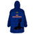 Haiti Football Wearable Blanket Hoodie Les Grenadieres 2023 World Cup Blue Version - Wonder Print Shop