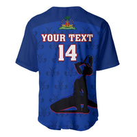 Custom Haiti Football Baseball Jersey Les Grenadieres 2023 World Cup Blue Version - Wonder Print Shop