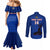 custom-haiti-football-couples-matching-mermaid-dress-and-long-sleeve-button-shirts-les-grenadieres-2023-world-cup-blue-version