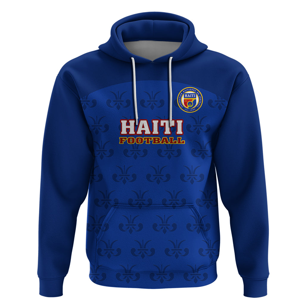 Custom Haiti Football Hoodie Les Grenadieres 2023 World Cup Blue Version - Wonder Print Shop
