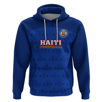 Custom Haiti Football Hoodie Les Grenadieres 2023 World Cup Blue Version - Wonder Print Shop