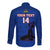 Custom Haiti Football Long Sleeve Button Shirt Les Grenadieres 2023 World Cup Blue Version - Wonder Print Shop