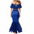 Custom Haiti Football Mermaid Dress Les Grenadieres 2023 World Cup Blue Version - Wonder Print Shop