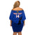 Custom Haiti Football Off Shoulder Short Dress Les Grenadieres 2023 World Cup Blue Version - Wonder Print Shop
