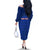 Custom Haiti Football Off The Shoulder Long Sleeve Dress Les Grenadieres 2023 World Cup Blue Version - Wonder Print Shop