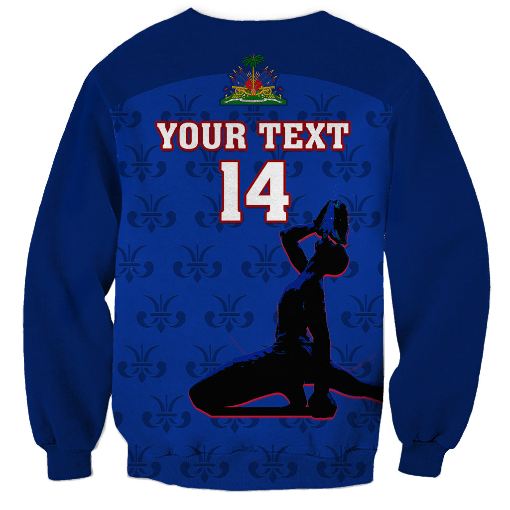 Custom Haiti Football Sweatshirt Les Grenadieres 2023 World Cup Blue Version - Wonder Print Shop