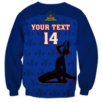Custom Haiti Football Sweatshirt Les Grenadieres 2023 World Cup Blue Version - Wonder Print Shop