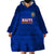 Custom Haiti Football Wearable Blanket Hoodie Les Grenadieres 2023 World Cup Blue Version - Wonder Print Shop