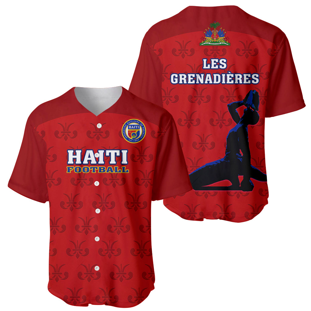 Haiti Football Baseball Jersey Les Grenadieres 2023 World Cup Red Version - Wonder Print Shop