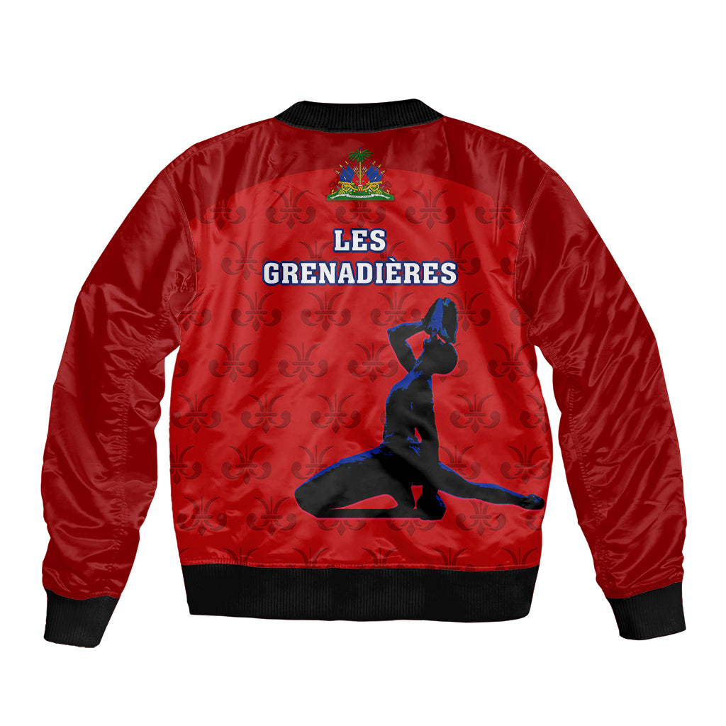 Haiti Football Bomber Jacket Les Grenadieres 2023 World Cup Red Version - Wonder Print Shop
