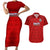 Haiti Football Couples Matching Short Sleeve Bodycon Dress and Hawaiian Shirt Les Grenadieres 2023 World Cup Red Version - Wonder Print Shop