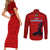 Haiti Football Couples Matching Short Sleeve Bodycon Dress and Long Sleeve Button Shirts Les Grenadieres 2023 World Cup Red Version - Wonder Print Shop