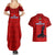 Haiti Football Couples Matching Summer Maxi Dress and Hawaiian Shirt Les Grenadieres 2023 World Cup Red Version - Wonder Print Shop