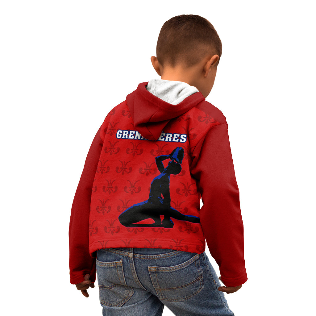 Haiti Football Kid Hoodie Les Grenadieres 2023 World Cup Red Version - Wonder Print Shop
